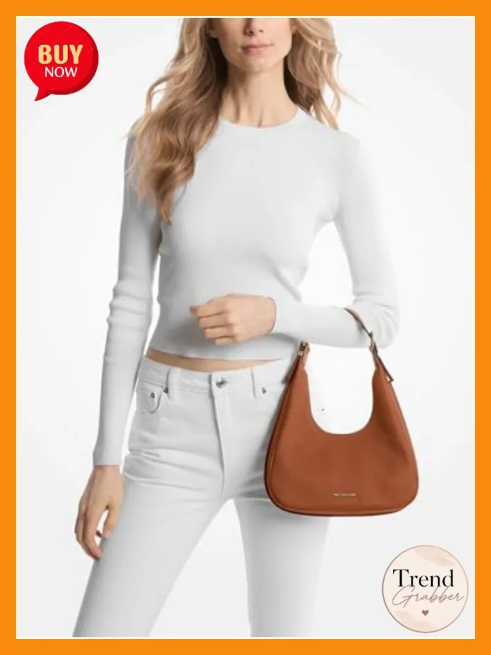 Hobo Shoulder Bag Pebbled Leather Adjustable Strap